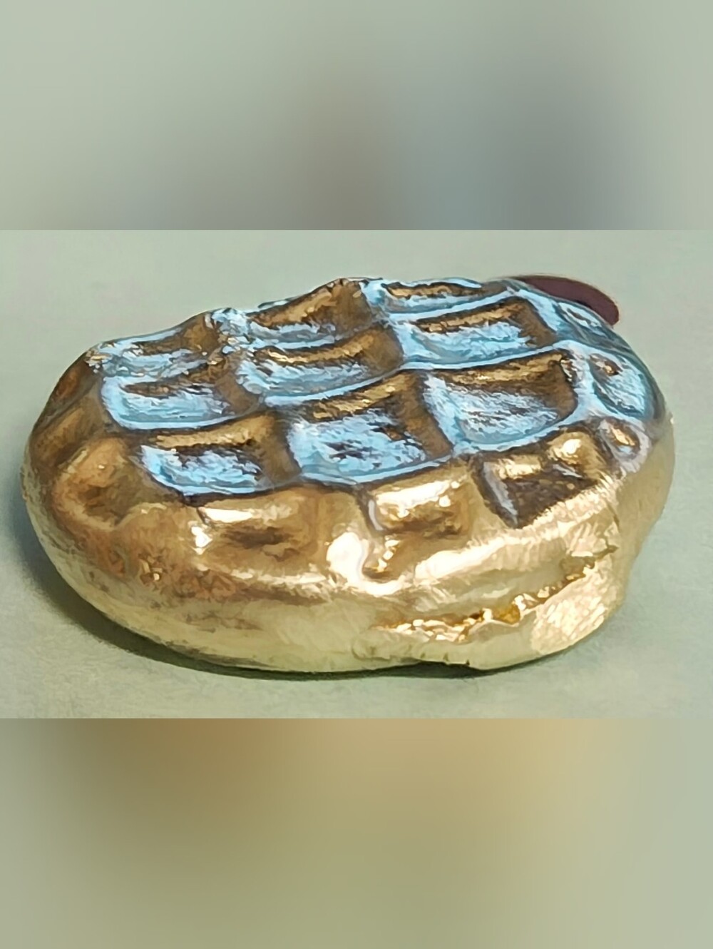Hand Poured Nutter Butter Mini Silver Bar, .900 Coin Silver Worry Stone